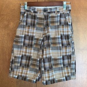 EUC youth’s brown madras like shorts - size 12
